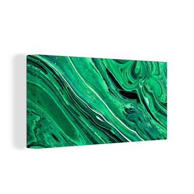Leinwandbilder - 80x40 cm - Marmor - Ölfarbe - Grün