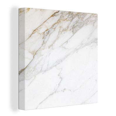 Leinwandbilder - 50x50 cm - Marmor - Stein - Weiß