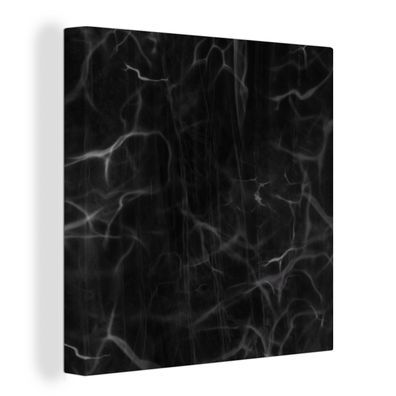 Leinwandbilder - 90x90 cm - Marmor - Muster - Schwarz