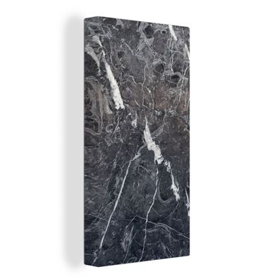 Leinwandbilder - 40x80 cm - Marmor - Grau - Weiß