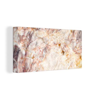 Leinwandbilder - 80x40 cm - Marmor - Orange - Braun