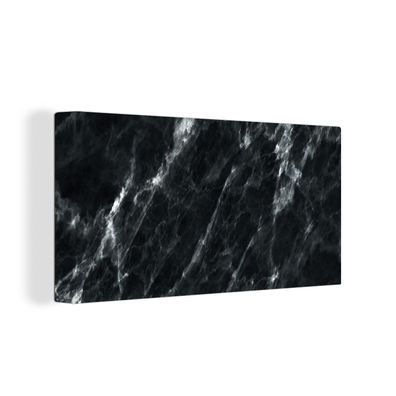 Leinwandbilder - 40x20 cm - Marmor - Schwarz - Luxus