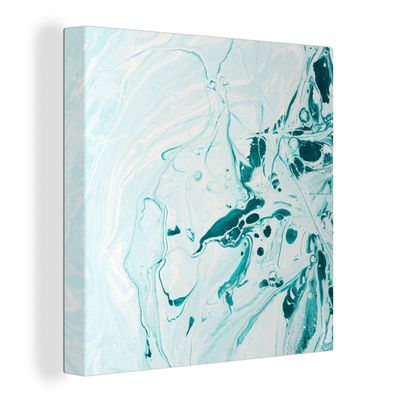 Leinwandbilder - 50x50 cm - Marmor - Ölfarbe - Blau