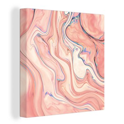 Leinwandbilder - 20x20 cm - Marmor - Pastell - Rosa