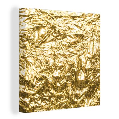 Leinwandbilder - 90x90 cm - Goldfolie mit faltiger Textur