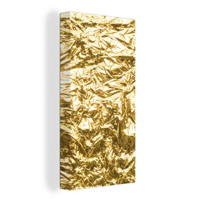 Leinwandbilder - 20x40 cm - Goldfolie mit faltiger Textur