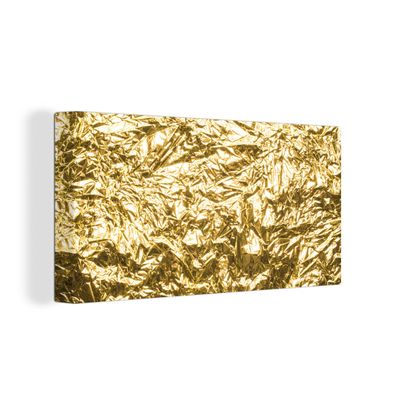 Leinwandbilder - 80x40 cm - Goldfolie mit faltiger Textur