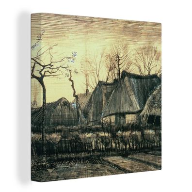 Leinwandbilder - 50x50 cm - Häuser mit Strohdächern - Vincent van Gogh