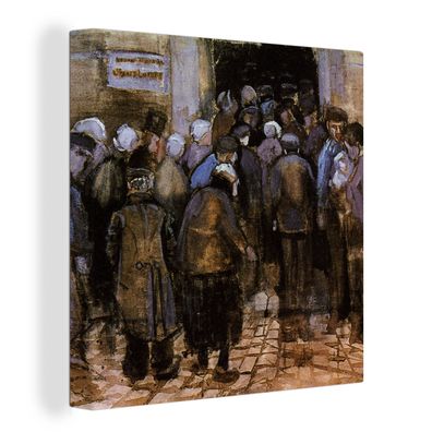 Leinwandbilder - 90x90 cm - Die Armen und das Geld - Vincent van Gogh