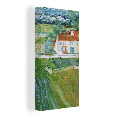 Leinwandbilder - 40x80 cm - Landschaft mit Kutsche und Zug - Vincent van Gogh