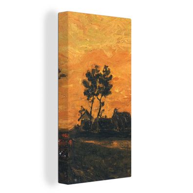 Leinwandbilder - 20x40 cm - Landschaft bei Sonnenuntergang - Vincent van Gogh