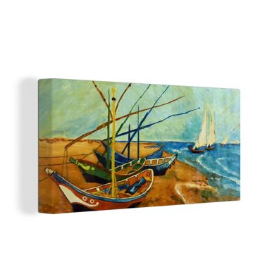 Leinwand Bilder - 160x80 cm - Fischerboote am Strand - Vincent van Gogh