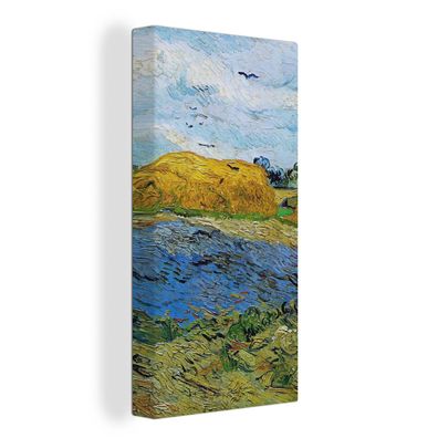 Leinwandbilder - 40x80 cm - Heuballen unter einem regnerischen Himmel - Vincent van G