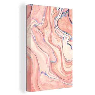 Leinwandbilder - 60x90 cm - Marmor - Pastell - Rosa