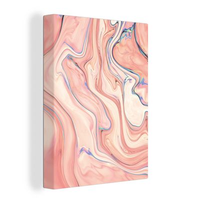 Leinwandbilder - 60x80 cm - Marmor - Pastell - Rosa
