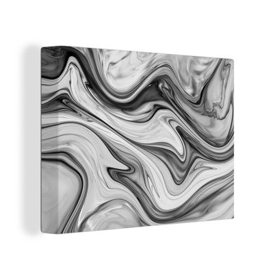 Leinwandbilder - 80x60 cm - Marmor - Muster - Grau