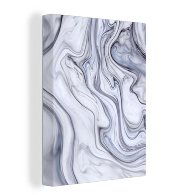 Leinwandbilder - 60x80 cm - Marmor - Weiß - Schwarz