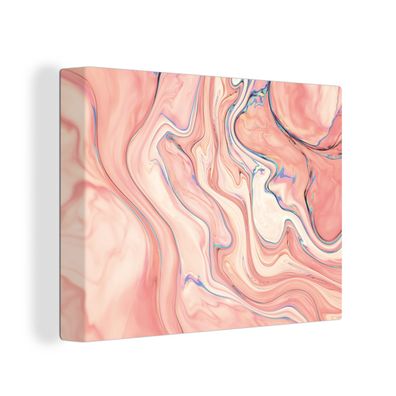 Leinwandbilder - 80x60 cm - Marmor - Pastell - Rosa