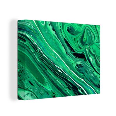 Leinwandbilder - 40x30 cm - Marmor - Ölfarbe - Grün