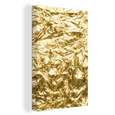 Leinwandbilder - 40x60 cm - Goldfolie mit faltiger Textur