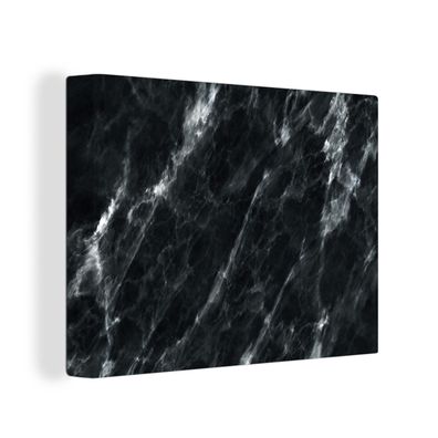 Leinwandbilder - 40x30 cm - Marmor - Schwarz - Luxus