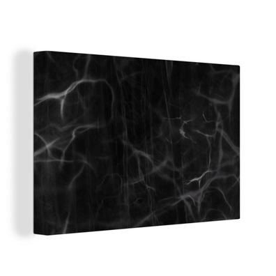 Leinwandbilder - 30x20 cm - Marmor - Muster - Schwarz