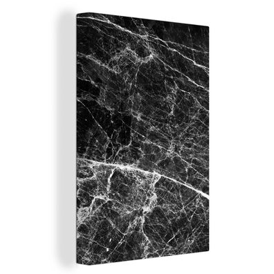 Leinwandbilder - 60x90 cm - Marmor - Stein - Schwarz