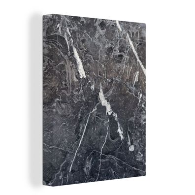 Leinwandbilder - 60x80 cm - Marmor - Grau - Weiß