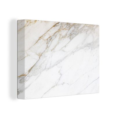 Leinwandbilder - 80x60 cm - Marmor - Stein - Weiß