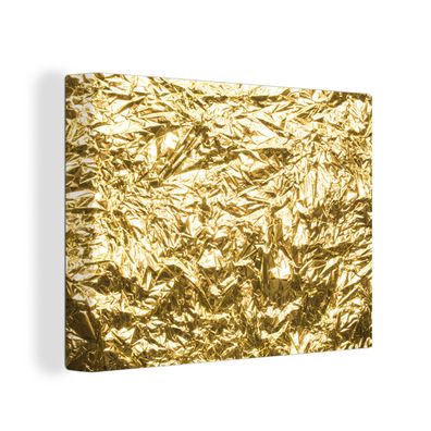 Leinwandbilder - 40x30 cm - Goldfolie mit faltiger Textur