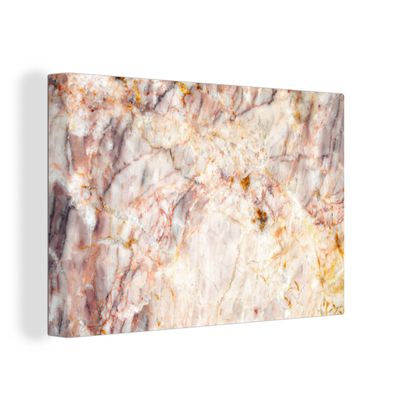 Leinwandbilder - 90x60 cm - Marmer - Oranje - Bruin