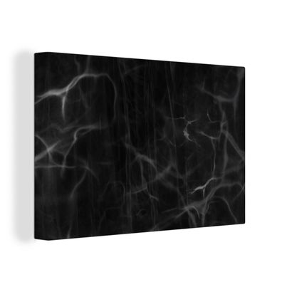 Leinwand Bilder - 120x80 cm - Marmer - Patronen - Zwart