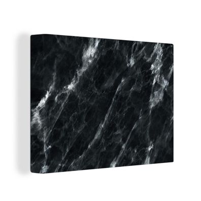 Leinwandbilder - 40x30 cm - Marmer - Zwart - Luxe
