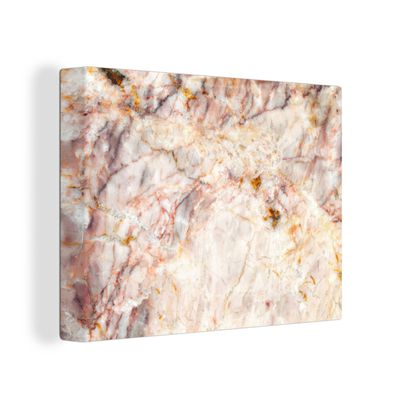 Leinwandbilder - 40x30 cm - Marmer - Oranje - Bruin
