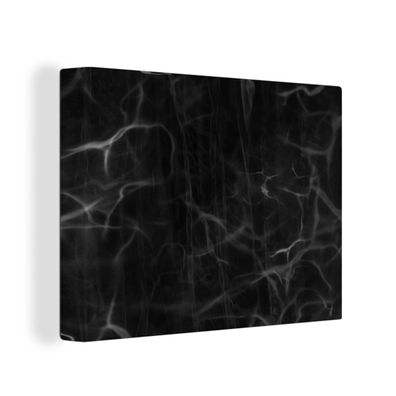 Leinwandbilder - 80x60 cm - Marmer - Patronen - Zwart