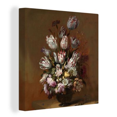 Leinwandbilder - 90x90 cm - Stilleben mit Blumen - Gemälde von Hans Bollongier