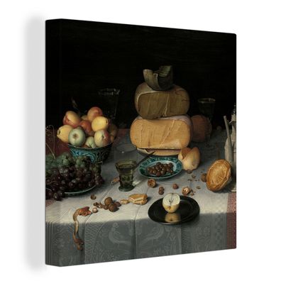 Leinwandbilder - 50x50 cm - Stillleben mit Käse - Gemälde von Floris Claesz. van Dijc