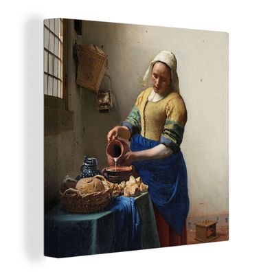 Leinwandbilder - 50x50 cm - Das Milchmädchen - Gemälde von Johannes Vermeer
