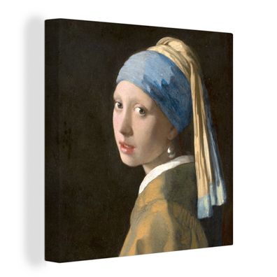 Leinwandbilder - 20x20 cm - Mädchen mit Perlenohrring - Gemälde von Johannes Vermeer