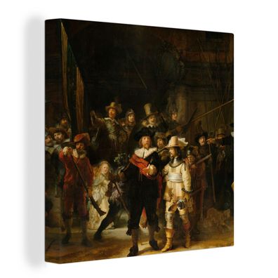 Leinwandbilder - 20x20 cm - Die Nachtwache - Gemälde von Rembrandt van Rijn
