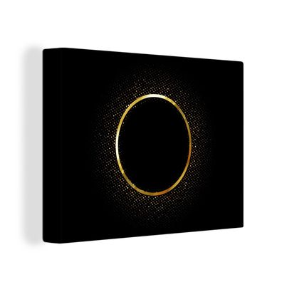 Leinwandbilder - 40x30 cm - Abstract beeld van een gouden cirkel met sterren