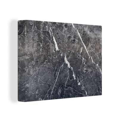 Leinwandbilder - 40x30 cm - Marmor - Grau - Weiß