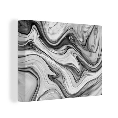 Leinwandbilder - 80x60 cm - Marmor - Muster - Grau