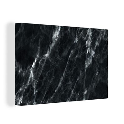 Leinwandbilder - 60x40 cm - Marmor - Schwarz - Luxus