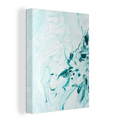 Leinwandbilder - 60x80 cm - Marmor - Ölfarbe - Blau