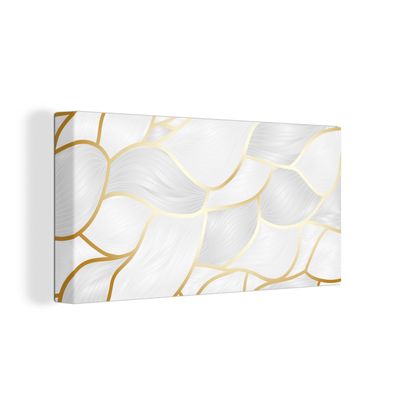 Leinwand Bilder - 160x80 cm - Abstraktes Muster mit goldenen Linien