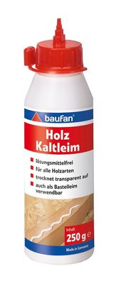 baufan® Holzkaltleim D1 250 g Holz- und Bastlerleim Holzleim Weißleim Kaltleim