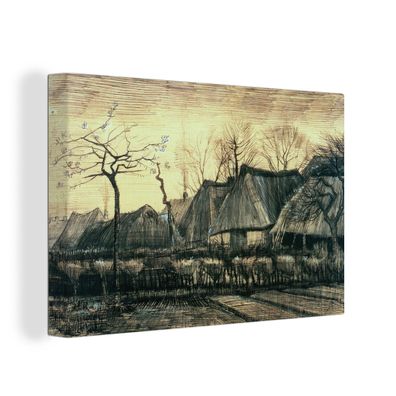 Leinwand Bilder - 140x90 cm - Häuser mit Strohdächern - Vincent van Gogh