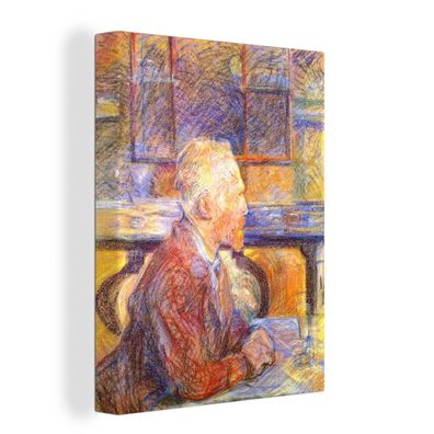Leinwand Bilder - 90x120 cm - Porträt von Henri de Toulouse-Lautrec - Vincent van Gog