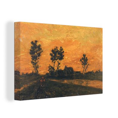 Leinwandbilder - 60x40 cm - Landschaft bei Sonnenuntergang - Vincent van Gogh